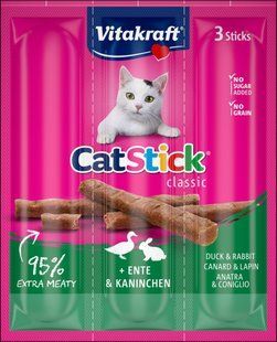 Ласощі для котів Vitakraft м'ясні палички з качкою та кроликом, 3 шт*6 г 24190 фото