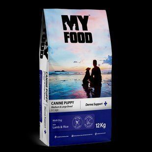 Сухий Корм Myfood Суперпреміум для цуценят середніх та великих порід з Ягням та Рисом 12 кг 800899 фото