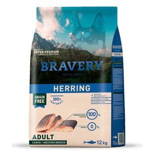 Bravery Herring Large/Medium Adult 12 кг сухий корм для дорослих собак середніх та великих порід із сельдлю 0609BRHERRADULL_12KG фото