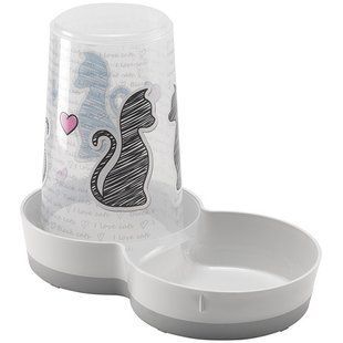 Moderna Tasty Cats in Love 2в1 автогодівниця автопоїлка для кішок і собак, пластик, білий 1.5 H165027CL фото