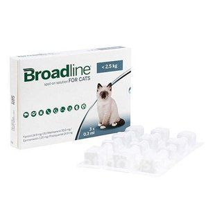 Merial Broadline (Бродлайн) Спот-он для котів до 2.5 кг, шприц-аплікатор, упаковка 3 шт 50116 фото