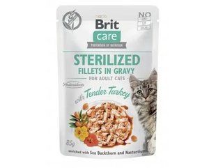 Вологий корм Brit Care Cat pouch 85 г для стерилізованих котів філе в соусі з індичкою пауч 85 г 101045 фото