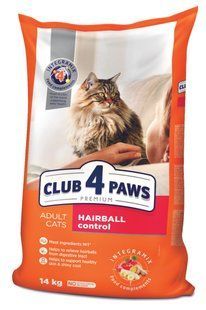 Клуб 4 лапи Hairball control 14 кг корм для виведення грудок вовни у кішок B4630101 фото