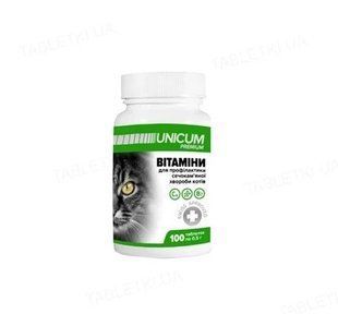 Витамины для кошек Unicum Premium профилактика мочекаменной болезни, 100 таблеток 50 г UN-036 фото