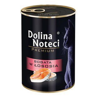Корм консервний Dolina Noteci Premium для кішок, м'ясні шматочки в соусі з лососем,400 г DN400(732) фото