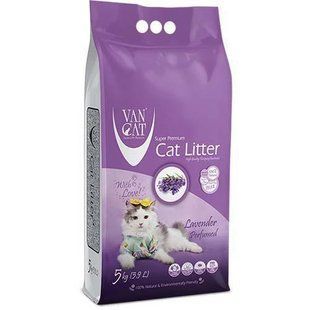 Бентонітовий наповнювач Van Cat Lavender 5 кг для туалету котів, лаванда 55448 фото