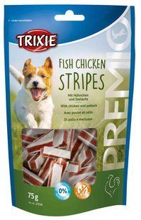Лакомство Trixie Premio Stripes Chicken для собак, курица/лосось, 75 г 31534 фото