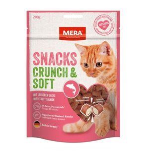 MERA SNACKS Crunch & Soft Lachs снеки для кошек с лососем, 200 гр 083330-3038 фото