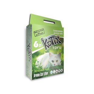 Kotix Tofu Green Tea 6 л / 2,6 кг соєвий наповнювач для котячого туалету KT0039 фото