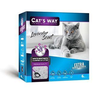 Бентонитовый наполнитель Cat's Way лаванда+фиолет. гранулы, 6л коробка 6лФіолет_BOX фото
