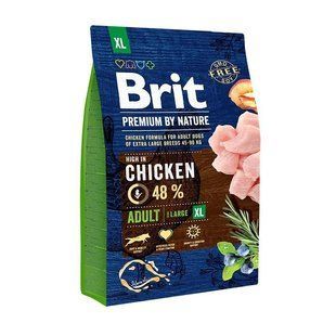 Brit Premium Adult XL 3 кг сухой корм для взрослых собак гигантских пород с курицей 170832/6512 фото