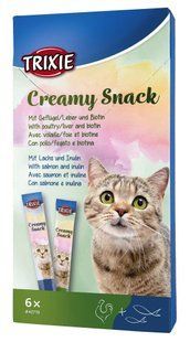 Жидкое лакомство для котов Creamy Snacks (лосось)/(птица + печень), 6х15 гр TX-42719 фото
