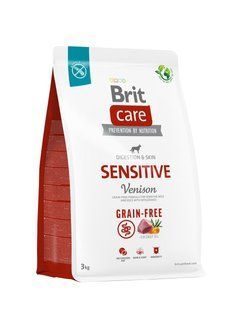 Корм Brit Care Dog Grain-free Sensitive 3кг для собак с чувствительным пищеварением, беззерновой с олениной, 172209 фото