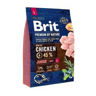 Сухой корм Brit Premium Junior L&nbsp;3 кг для щенков и молодых собак крупных пород с курицей 170823/6420 фото