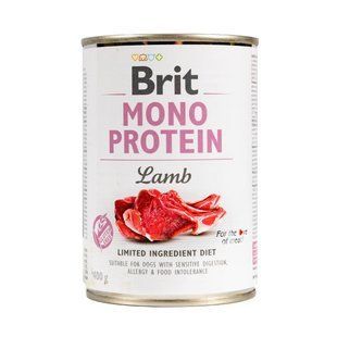 Вологий корм Brit Mono Protein Lamb для собак, з ягнятиною, 400 г 100834/100058/9773 фото