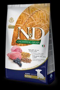 Farmina (Фарміна) n&d low Grain dog Lamb & Blueberry Puppy Mini 800 г Низькозерновий сухий корм для цуценят 156372 фото