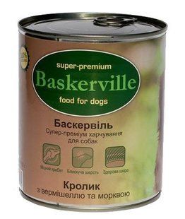 Baskerville 0,4 кг х 6 шт консерви для собак з кроликом, вермішеллю та морквою 21523/П фото