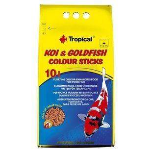 Сухой корм для прудовых рыб Tropical в палочках &laquo;Koi & Goldfish Colour Sticks&raquo; 10 л (для всех прудовых рыб) 40656 пакет фото