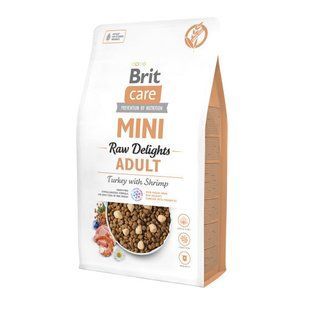 Корм сухой для собак малых пород Brit Care Mini Raw Delights Turkey with Shrimp индейка с креветками 2 кг 173214 фото