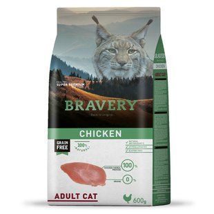 BRAVERY Chicken Adult Cat, сухий корм для дорослих котів, з куркою 600 гр 7623BRCHIC_600GR фото