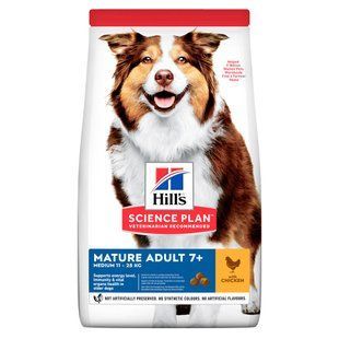 Hill's Science Plan Mature Adult 7+ Medium Chicken 14 кг сухий корм для зрілих собак середніх порід з куркою 604378 фото