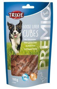 Ласощі Trixie для собак Преміо "Guse Liver Cubes" з качиною печінкою 100г 31867 фото