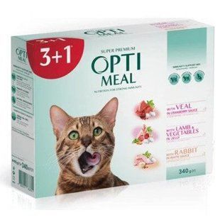 Optimeal вологий корм набір №3 для дорослих котів (3+1) 85 г B2722402 фото