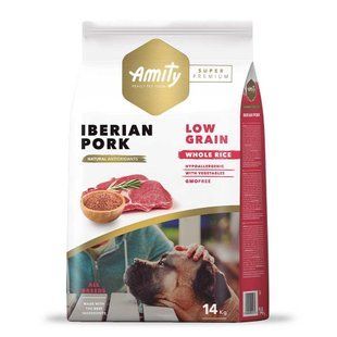 Сухий корм Amity Super Premium Iberian Pork 14 кг для дорослих собак усіх порід, з іберійською свининою 566IBERIAN14KG фото
