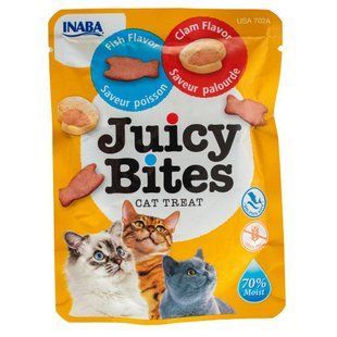 Лакомство INABA "Juicy Bites" для кошек, сочные снеки со вкусом рыбы и моллюсков 1ст /11,3 гр EU702А-1 фото