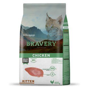 BRAVERY Chicken Cat Kitten, сухий корм для кошенят, з куркою 600 гр 7739BRKIT_600GR фото