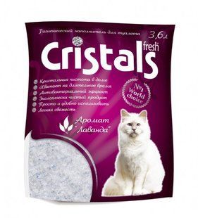 Cилікагелевий наповнювач Cristals Frech 3.6L, 1.7 кг для котячого туалету з лавандою Cristal3,6 фото