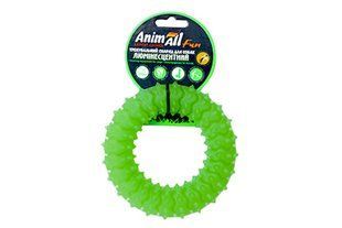 Игрушка AnimAll Fun кольцо с шипами для собак, люминесцентная, 12 см, зеленая 115057 фото