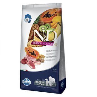 Фарміна сухий корм N&D TROPICAL SELECTION LAMB ADULT MEDIUM & MAXI з ягням та тропічними фруктами, 10 kg, 42347 177885 фото