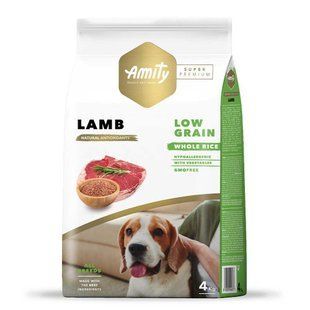 Сухий корм Amity Super Premium Lamb 4 кг для дорослих собак усіх порід, низькозерновий, з ягням 573LAMB4KG фото