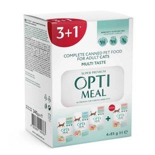 Optimeal вологий корм набір №4 для дорослих котів (3+1) 85 г B2723201 фото