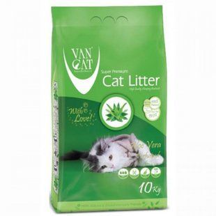 Бентонитовый наполнитель Van Cat Aloe Vera 5 кг для кошачьего туалета с ароматом алое вера 114472 фото