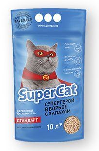 Наповнювач дерев'яний Super cat 3 кг для котячого туалету 3550 фото