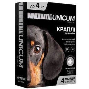 Краплі Unicum Рremium від блох і кліщів для собак, 0-4 кг UN-006 фото