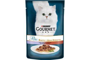 Влажный корм Purina Gourmet Perle Duo для кошек 85 г х 26 шт с телятиной и уткой в подливе 12581727/П фото