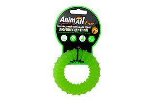 Игрушка AnimAll Fun кольцо с шипами для собак, люминесцентная, 9 см, зеленая 115056 фото