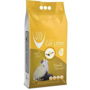 Бентонитовый наполнитель Van Cat Vanilla 5 кг для кошачьего туалета с ароматом ванили 114475 фото