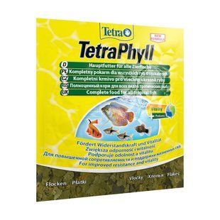 Корм Tetra Phyll 12 г пластівці рослинні для акваріумних рибок 134430 фото