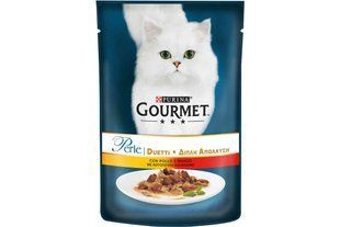 Влажный корм Purina Gourmet Perle Duo для кошек 85 г х 26 шт с курицей и говядиной в подливе 12501049/П фото