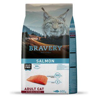 BRAVERY Salmon Adult Cat Sterilized, сухий корм для для дорслих котів стерилізованих, з лососем 600 гр 7715BRSALMSTER_600GR фото