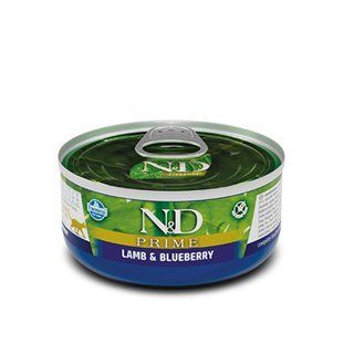 Вологий корм Farmina N&D Grain Free Prime Lamb Adult для котів, беззернової, з ягнятком та чорницею 70 г 160600 фото