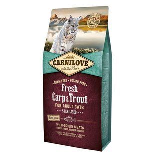 Сухой корм для стерилизованных котов Carnilove Frech Carp & Trout 6 кг, рыба 170878/7465 фото