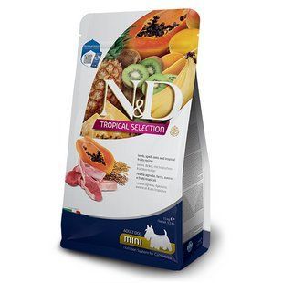 Фарміна сухий корм N&D TROPICAL SELECTION LAMB ADULT MINI з ягням та тропічними фруктами, 1,5 kg, 42316 177881 фото