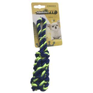 Игрушка для маленьких собак Croci плетеная кость из каната, зеленая, 19см C6098737 фото