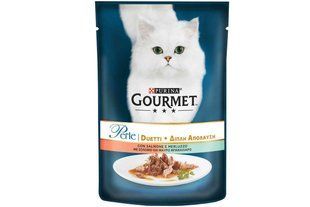 Влажный корм Purina Gourmet Perle Duo для кошек 85 г х 26 шт с лососем и сайдой в подливе 12501072/П фото