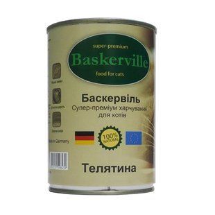 Вологий корм Baskerville для котів, телятина, 400 г х 6 шт 21549/П фото